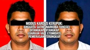 MODUS KARDUS KERUPUK: ANGGOTA SATRESNARKOBA TANGSEL DITANGKAP EDARKAN VAPE ETOMIDATE, PEMERASAN TERUNGKAP